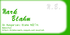 mark blahm business card